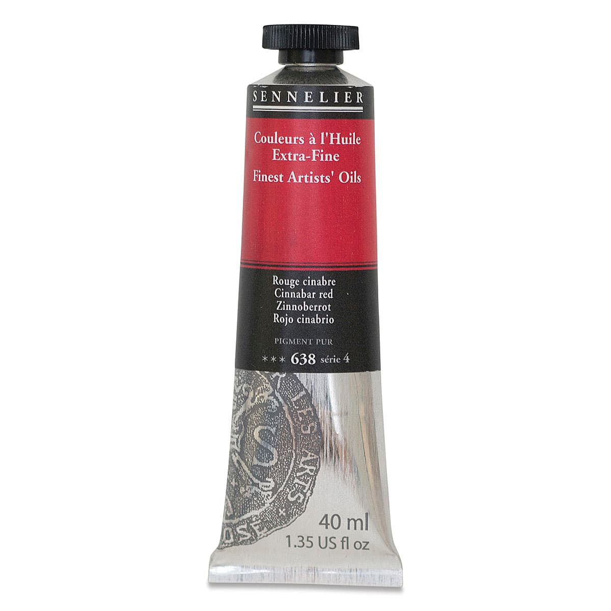 Sennelier Artists' Extra Fine Oil Paint - Cinnabar Red, 40 ml tube