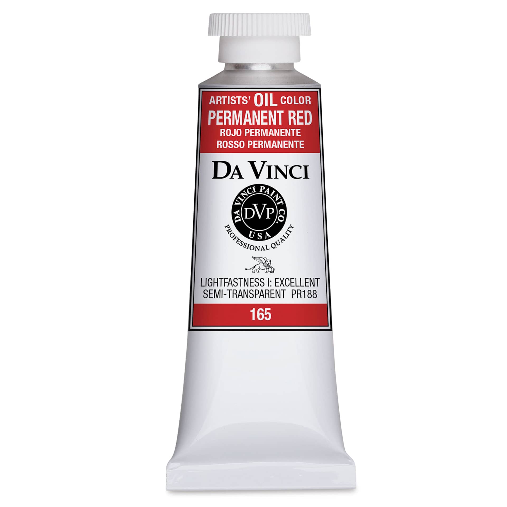 Da Vinci Artists' Oil Color - Permanent Red, 37 ml Tube