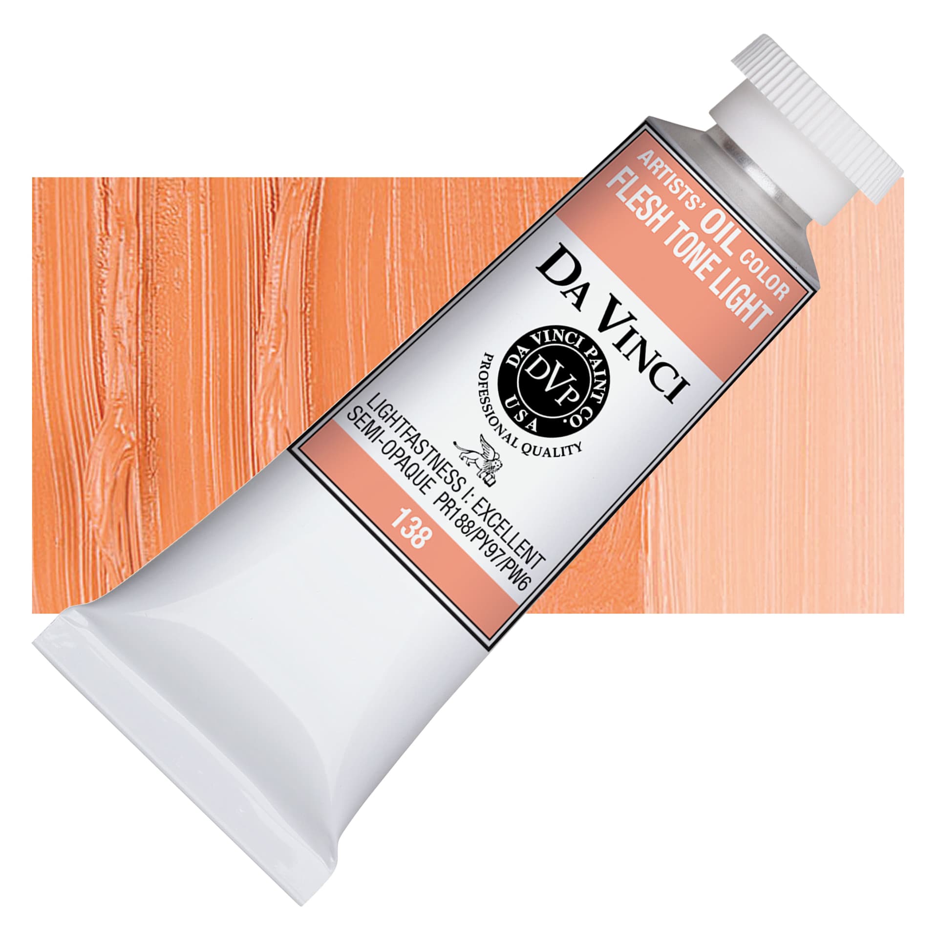 Da Vinci Artists' Oil Color - Peach, 37 ml Tube and swatch Da Vinci Artists' Oil Color - Peach, 37 ml Tube and swatch