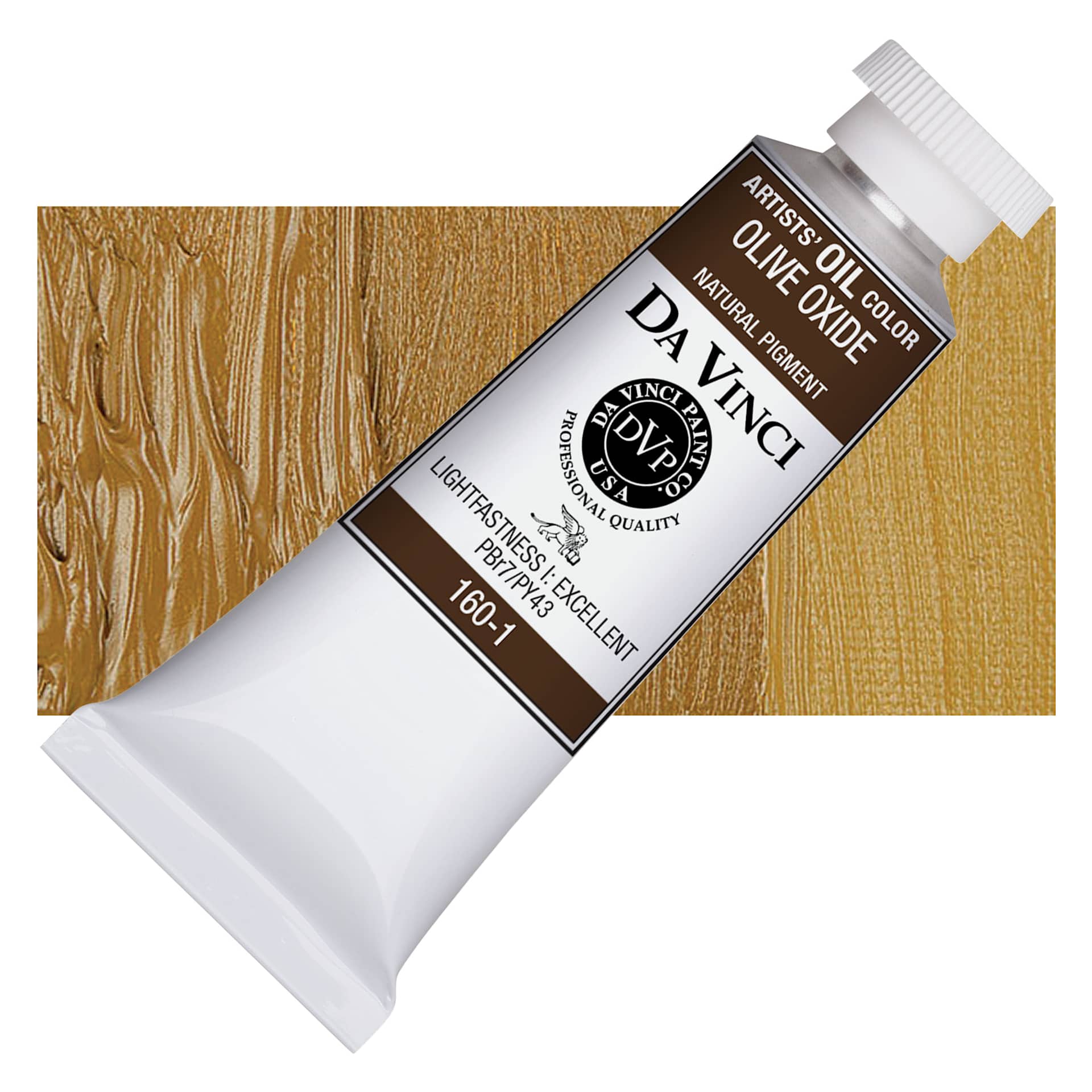 Da Vinci Artists' Oil Color - Olive Oxide, 37 ml Tube and swatch