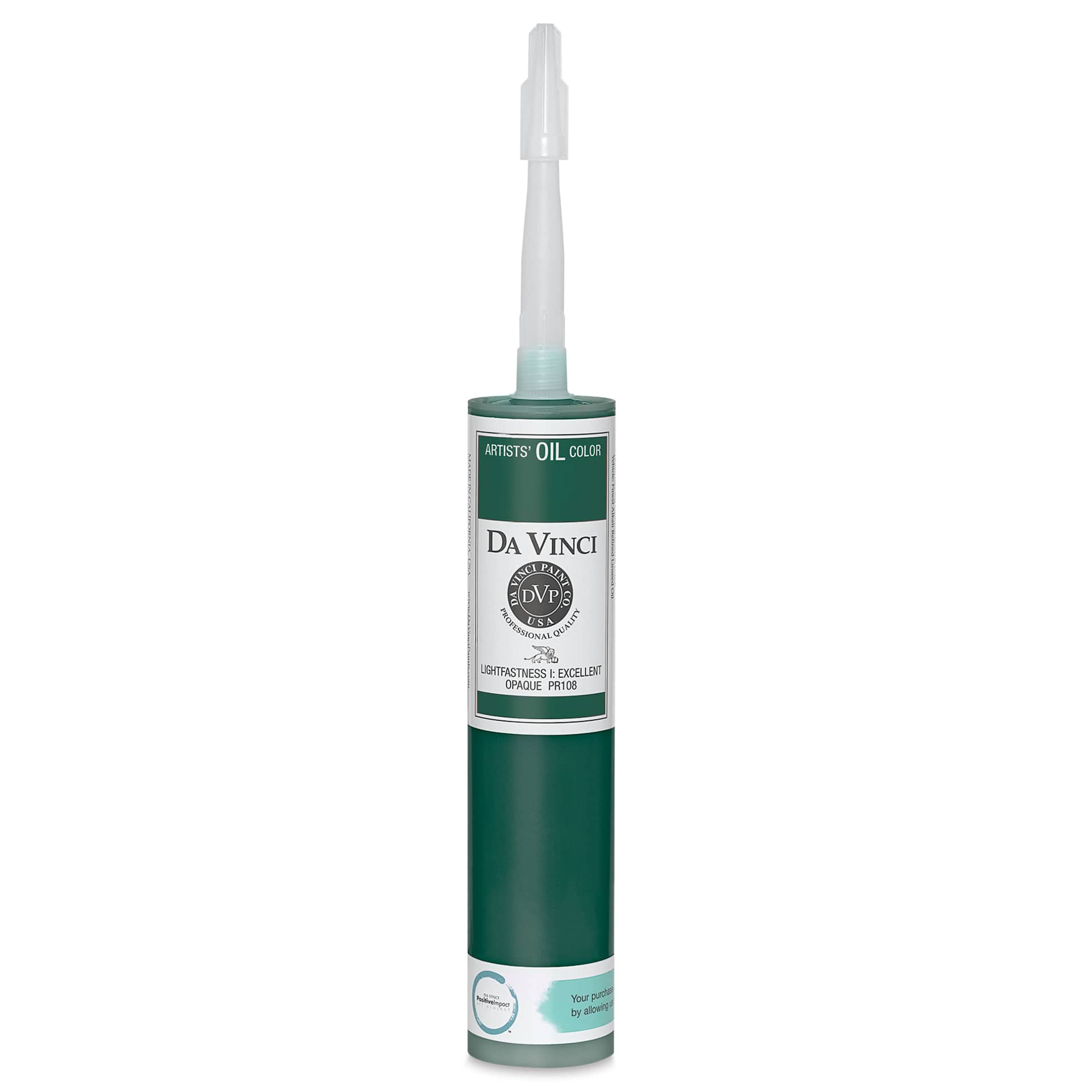 Da Vinci Artists' Oil Color - Viridian Green, 300 ml cartridge