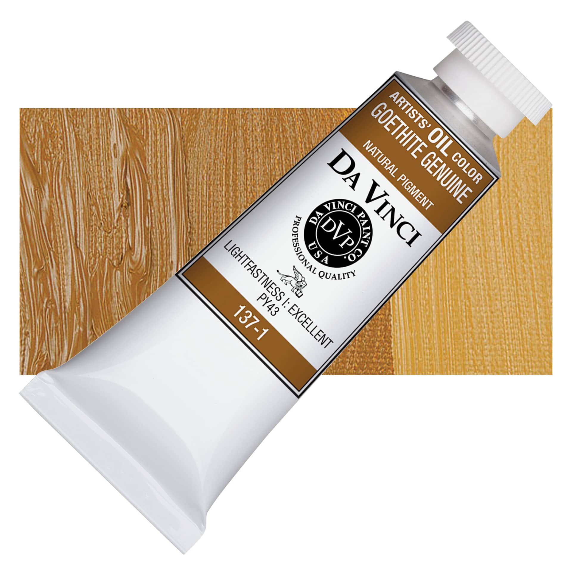 Da Vinci Artists' Oil Color - Goethite Genuine, 37 ml Tube and swatch