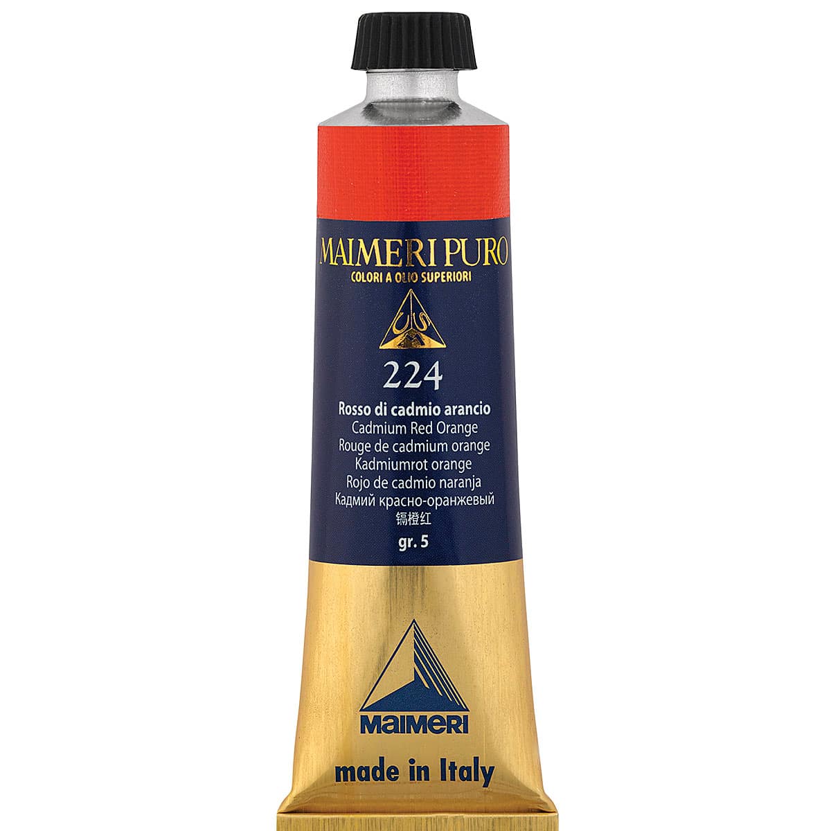 Maimeri Puro Oil Color - Cadmium Red Orange, 40 ml tube