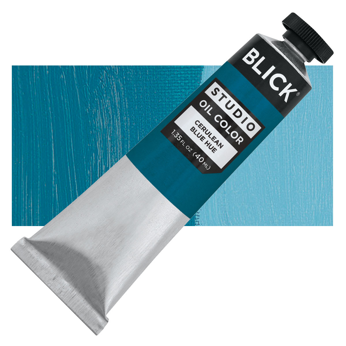 Blick Studio Oil Paint - Ceruleum Blue Hue, 40 ml tube and swatch