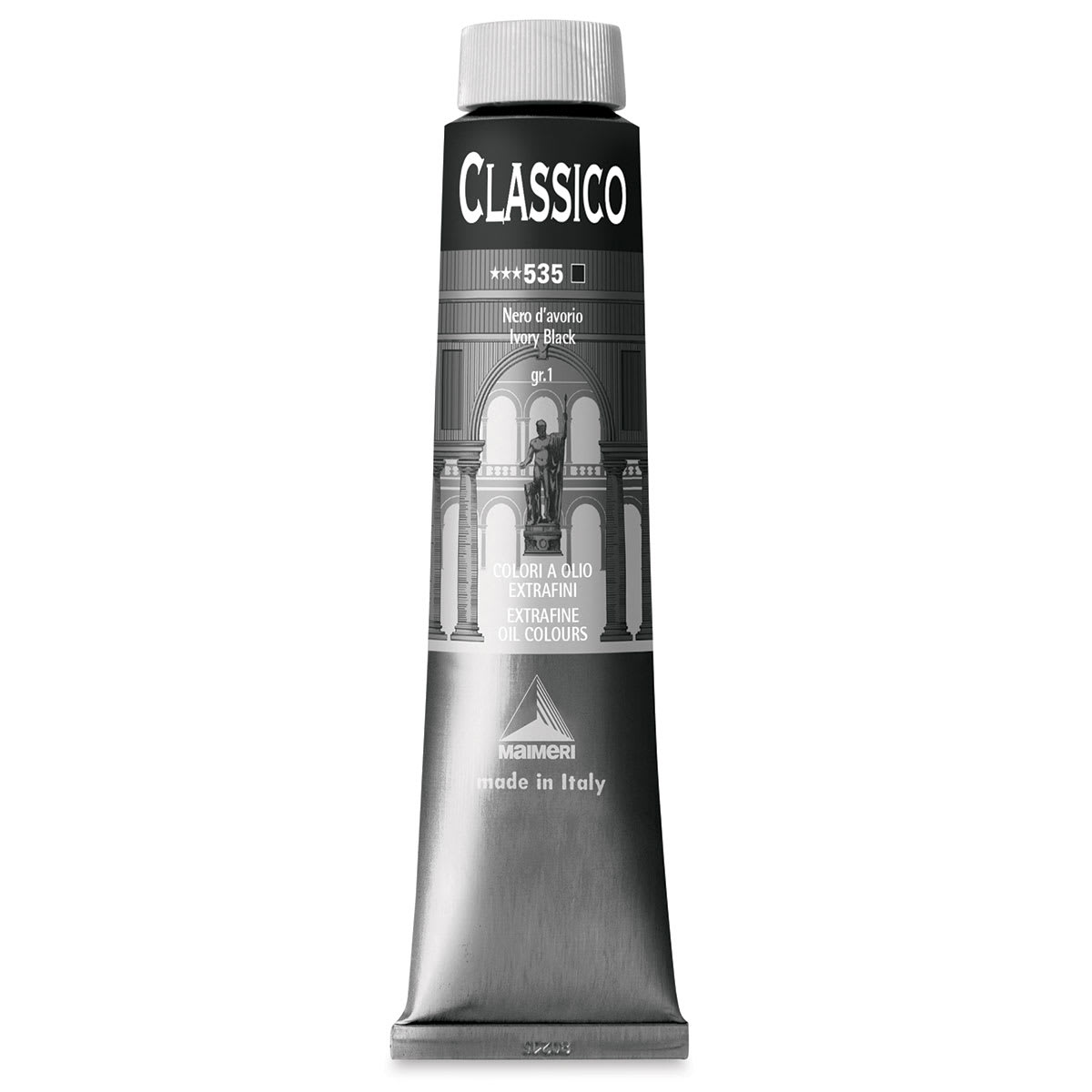 Maimeri Classico Oil Color - Ivory Black, 200 ml tube