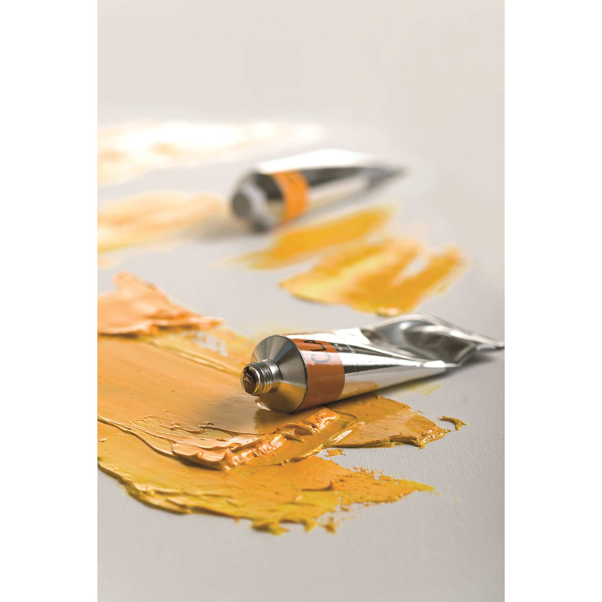 Earthtone Maimeri Classico Oil Paints with paint swatches.