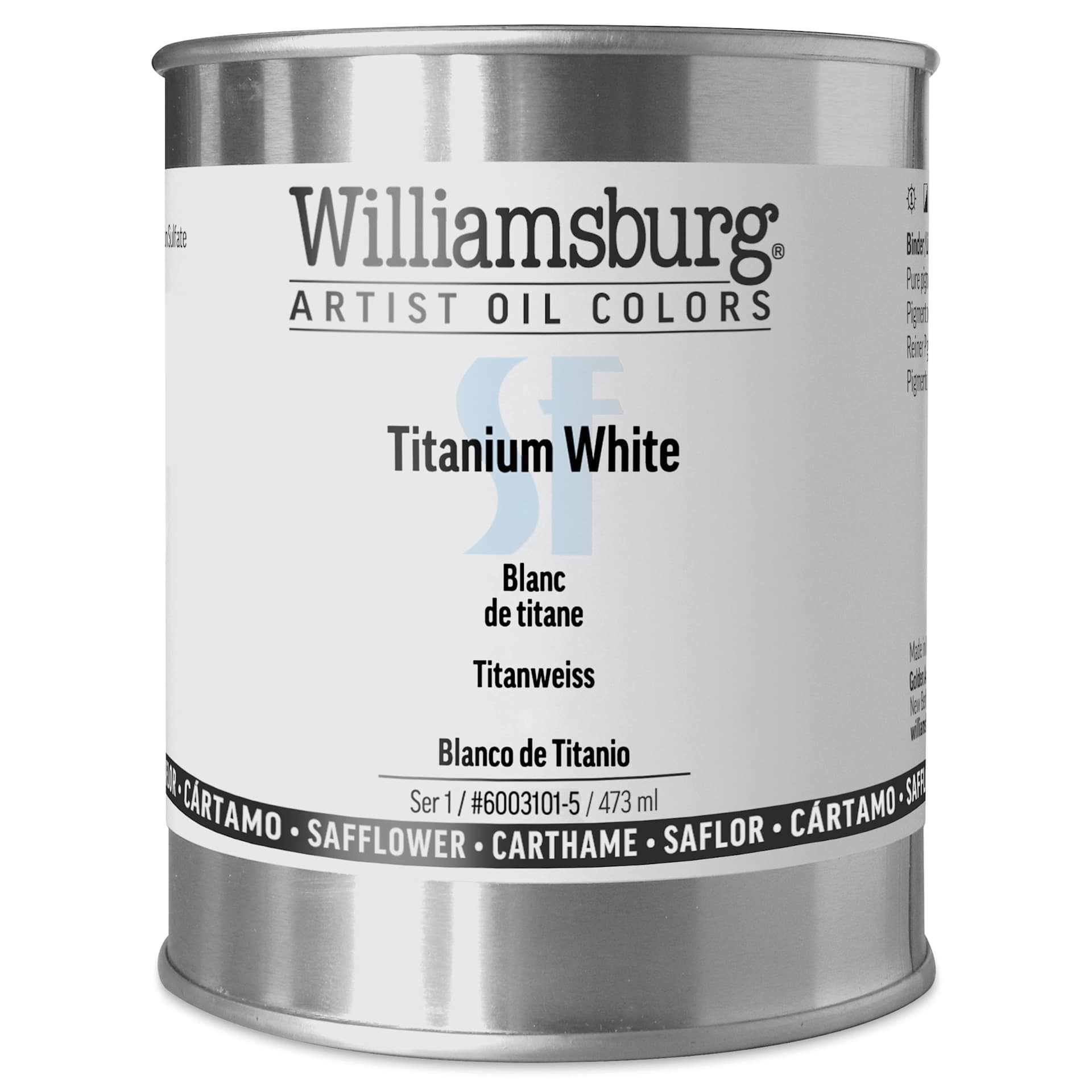 Williamsburg Handmade Safflower Oil Color - Titanium White, 16 oz Can