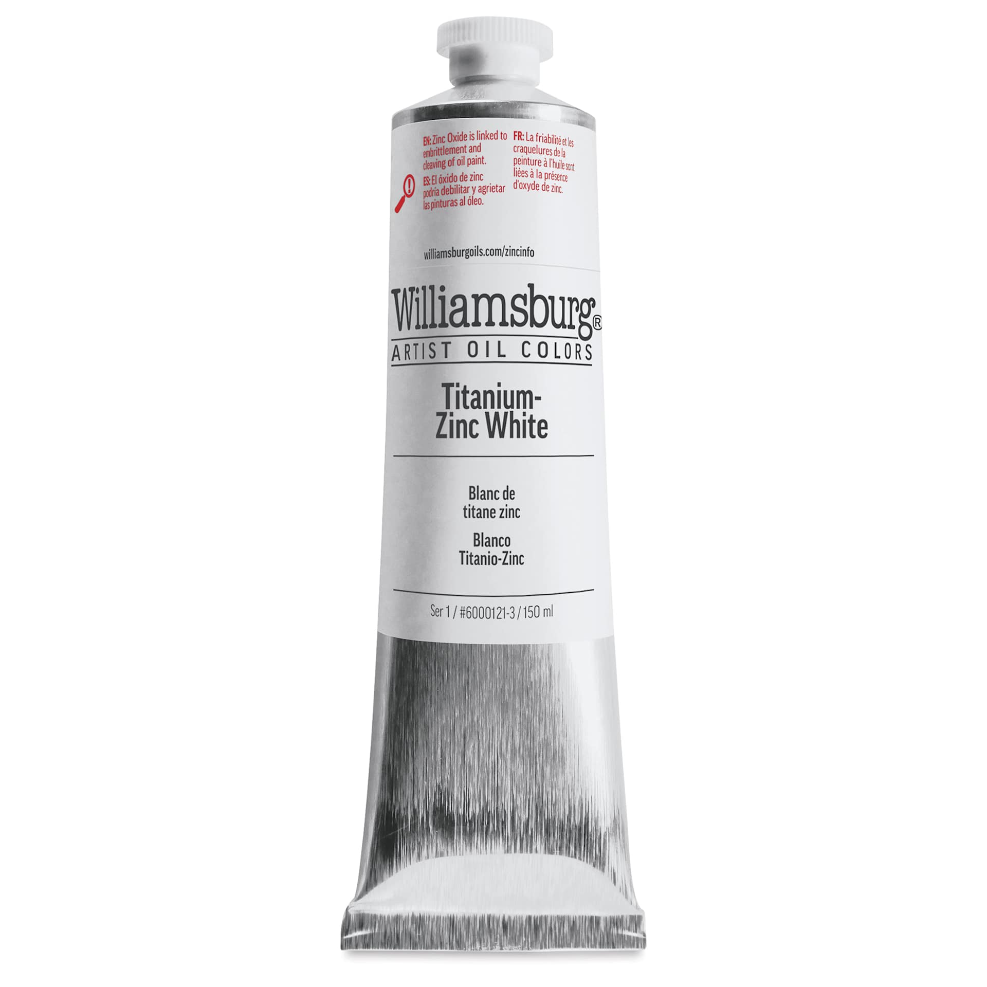 Williamsburg Handmade Oil Paint - Titanium-Zinc White, 150 ml tube