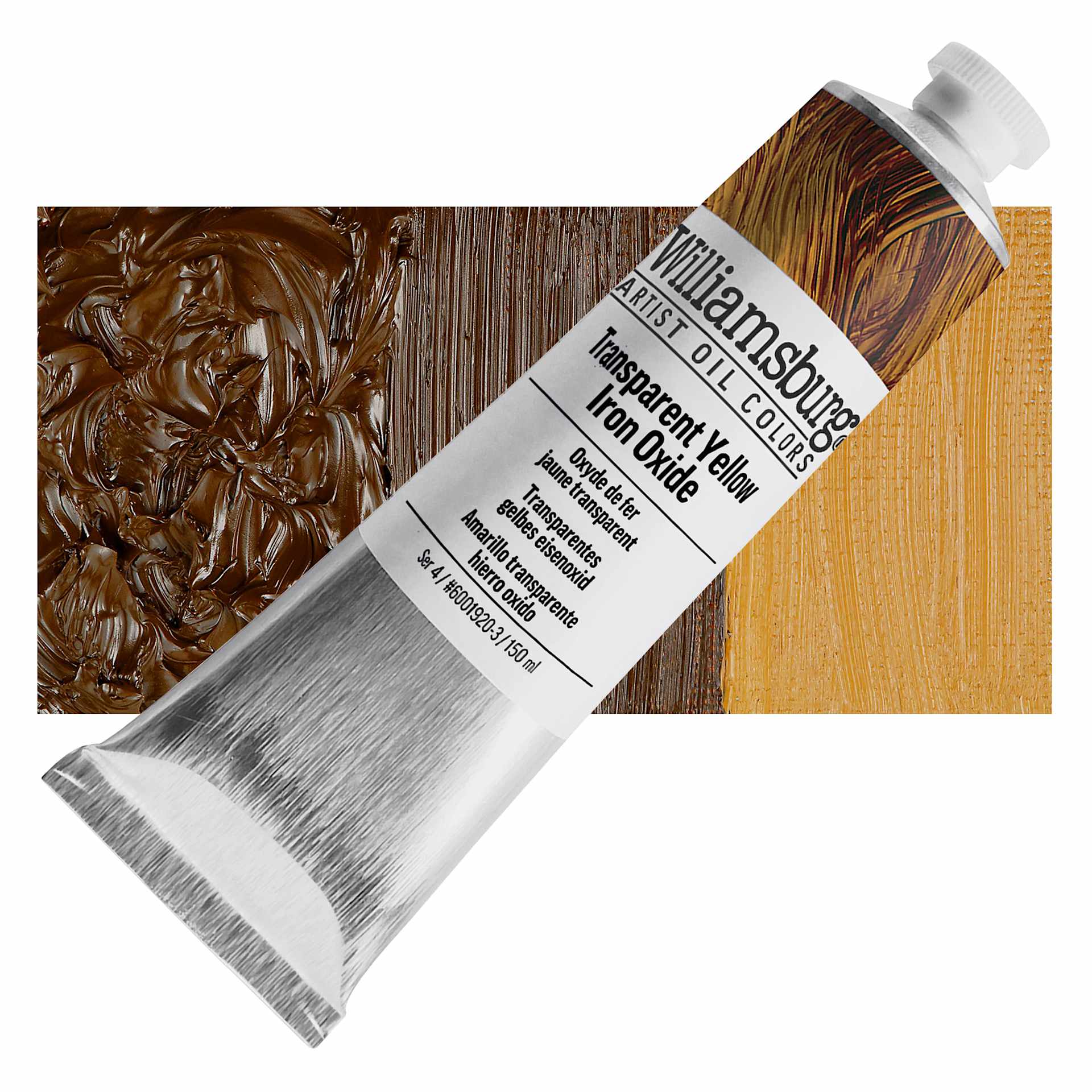 Williamsburg Oil - Transparent Yellow Iron Oxide, 150 ml tube and swatch