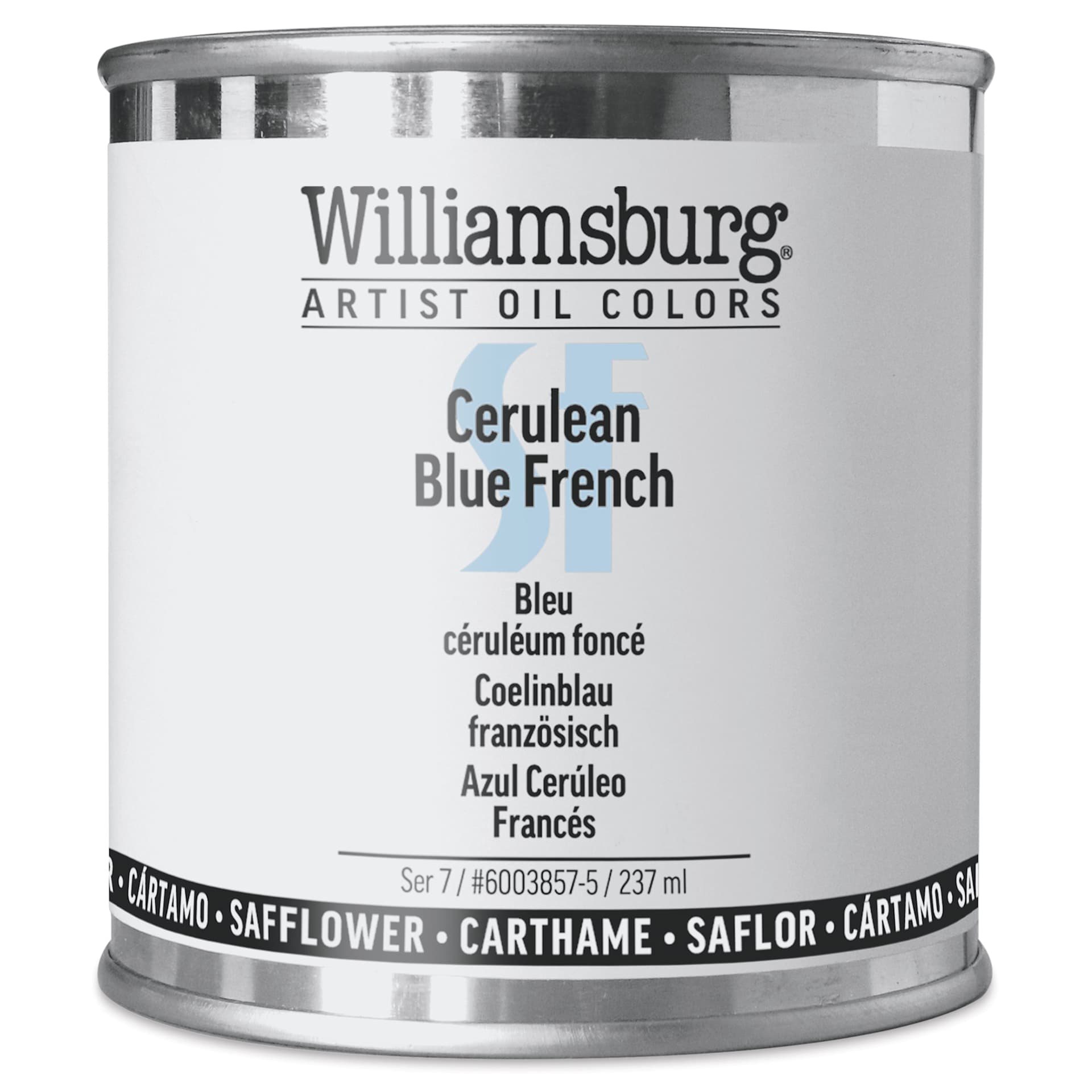Williamsburg Handmade Safflower Oil Color - Cerulean Blue French, 8 oz can Williamsburg Handmade Safflower Oil Color - Cerulean Blue French, 8 oz can