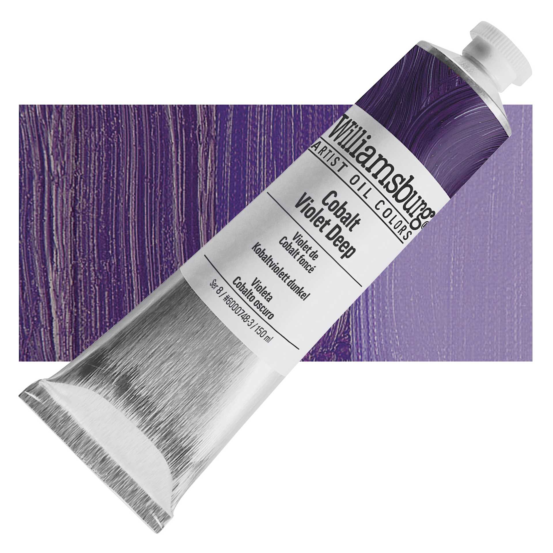 Williamsburg Handmade Oil Paint - Cobalt Violet Deep, 150 ml tube and swatch