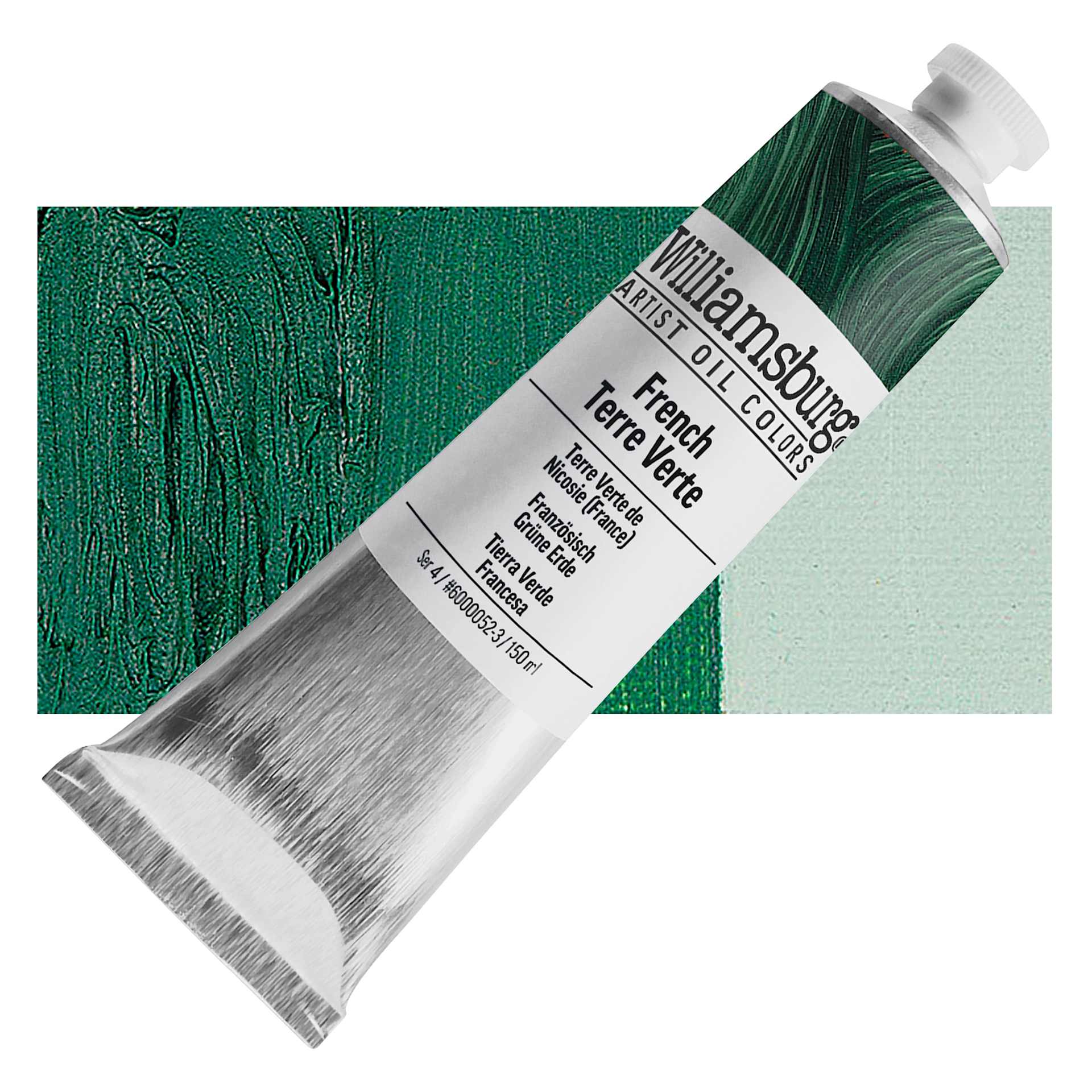 Williamsburg Handmade Oil Paint - French Terre Verte, 150 ml tube and swatch