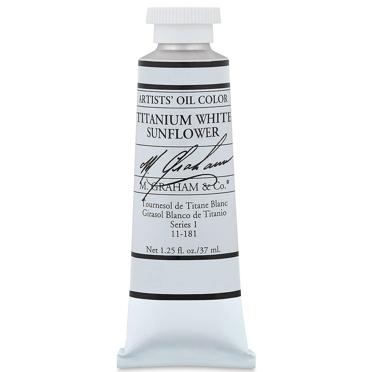 M. Graham Artists' Oil Color - Titanium White Sunflower, 37 ml tube