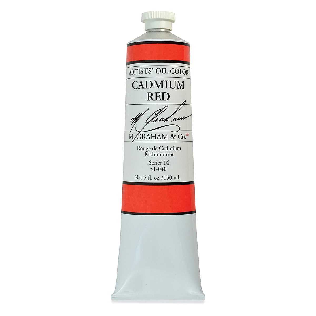 M. Graham Artists' Oil Color - Cadmium Red, 5 oz tube