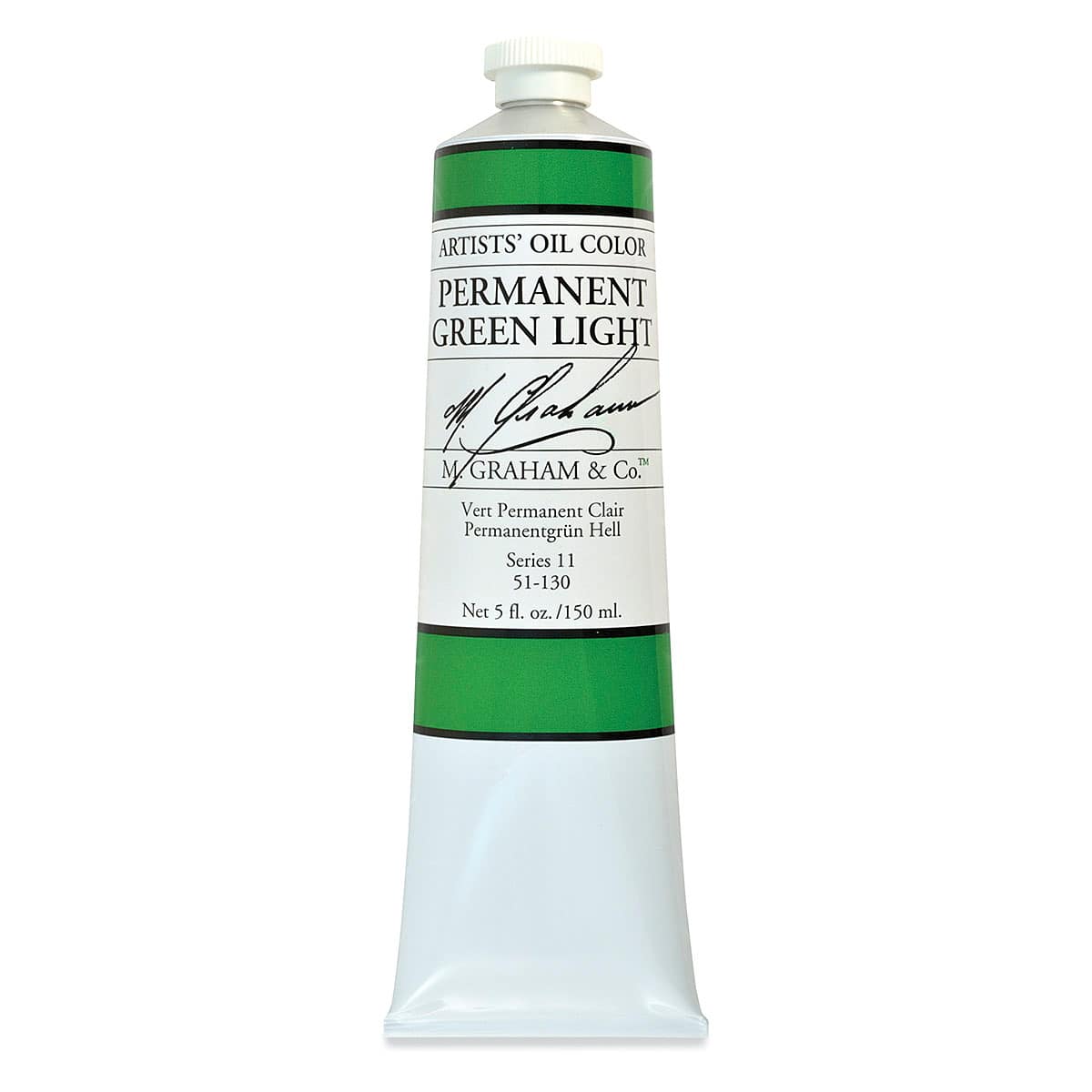 M. Graham Artists' Oil Color - Permanent Green Light, 5 oz tube