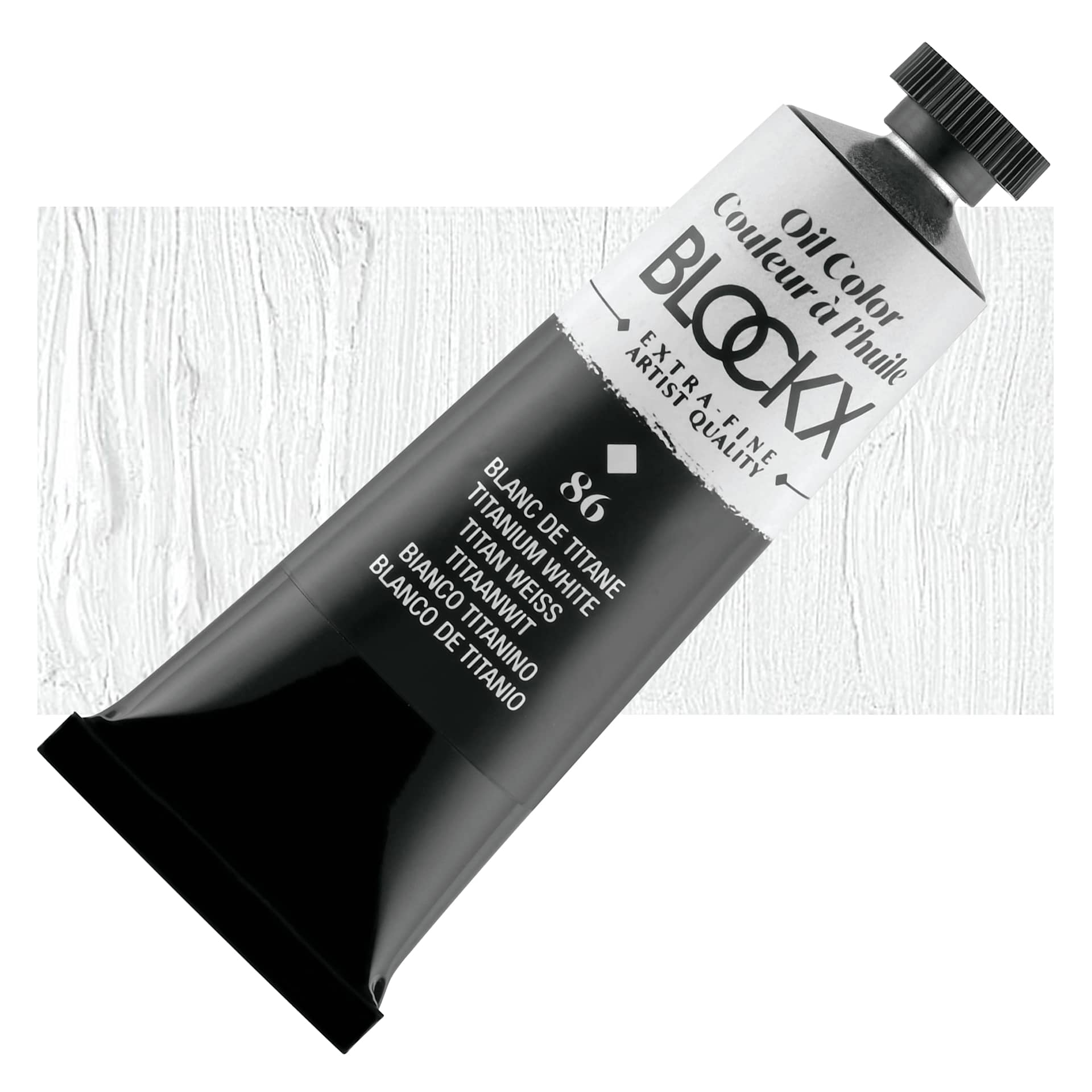 Blockx Artist Oil Color - Titanium White, 35 ml tube and swatch