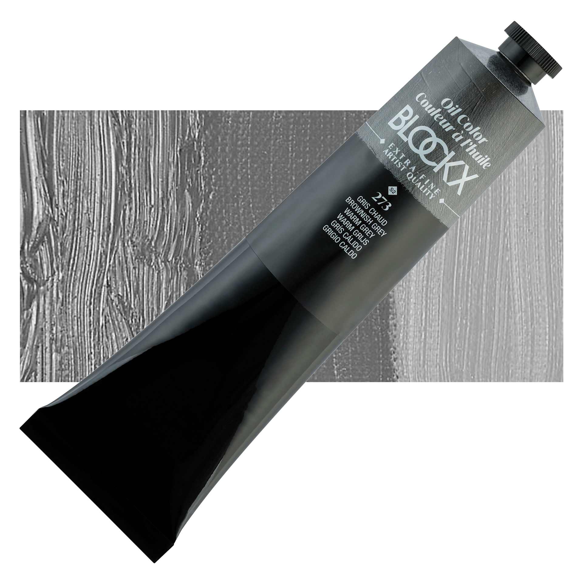 Blockx Artist Oil Color - Brownish Gray, 200 ml Tube and swatch