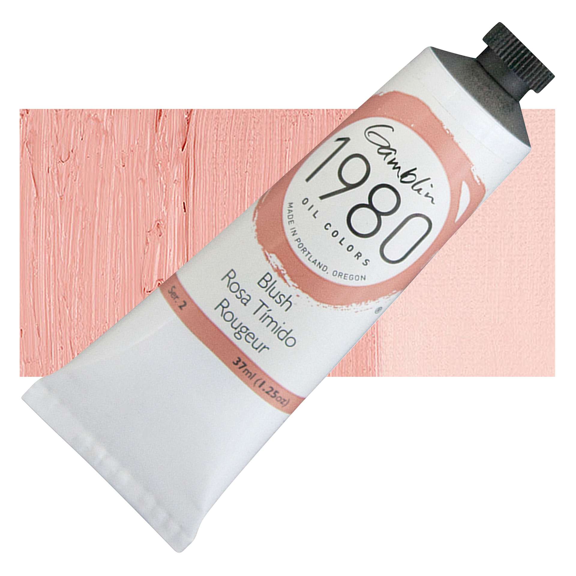Gamblin 1980 Oil Paint - Blush, 37 ml tube and swatch