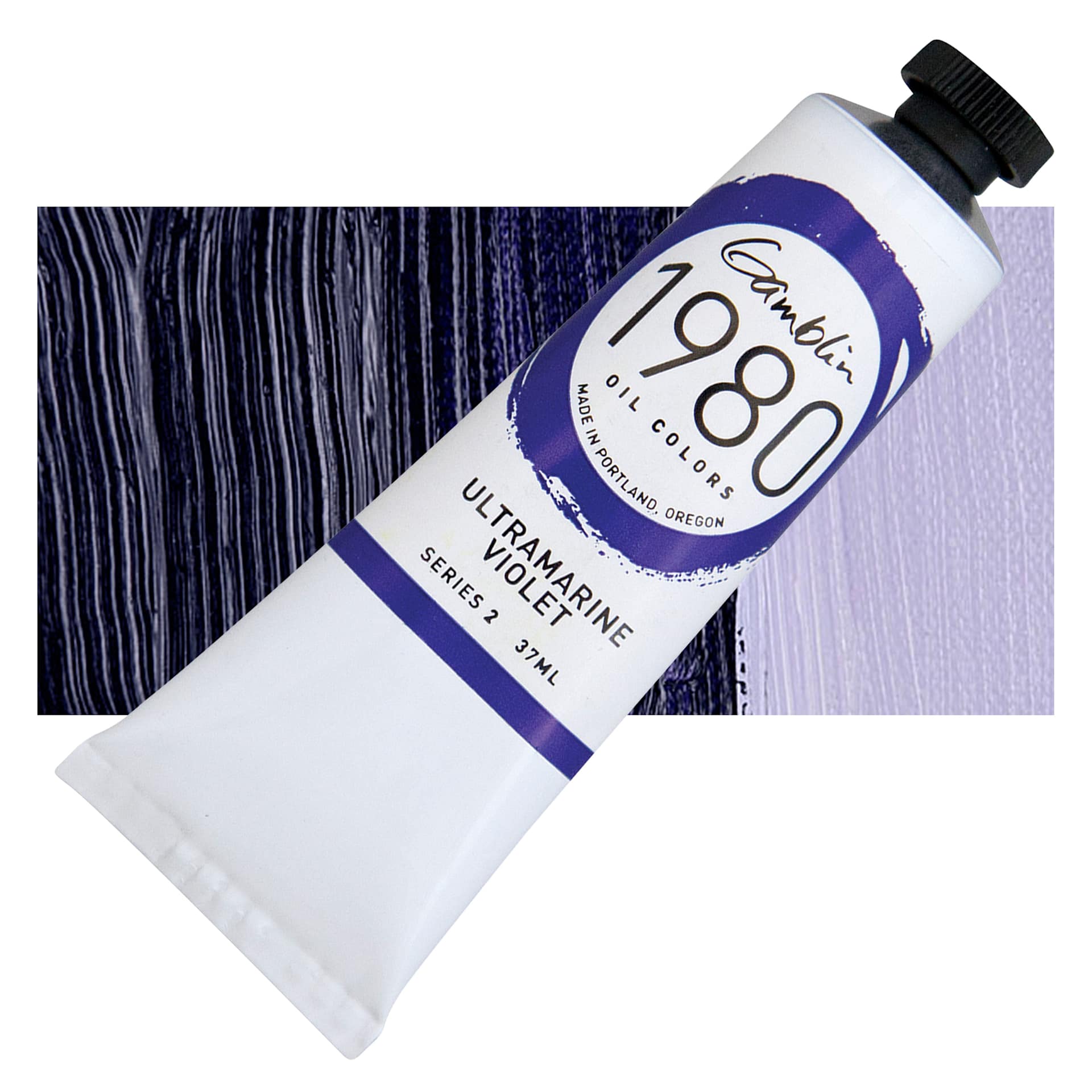 Gamblin 1980 Oil Paint - Ultramarine Violet, 37 ml tube and swatch