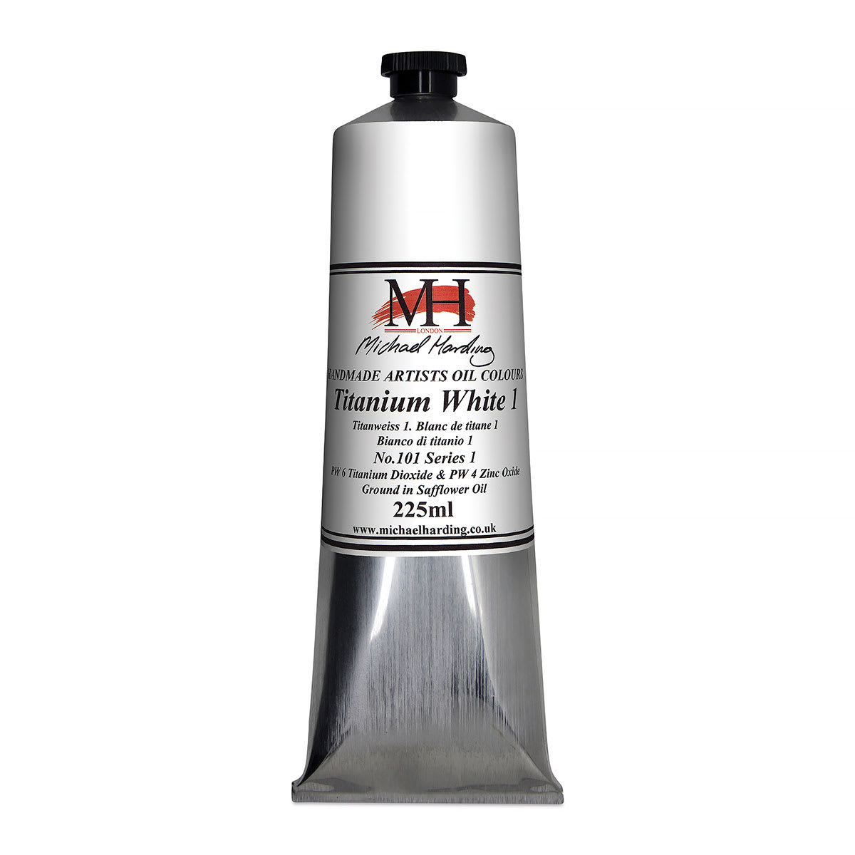Michael Harding Artists Oil Color - 225 ml tube of Titanium White No. 1 shown upright Michael Harding Artists Oil Color - 225 ml tube of Titanium White No. 1 shown upright