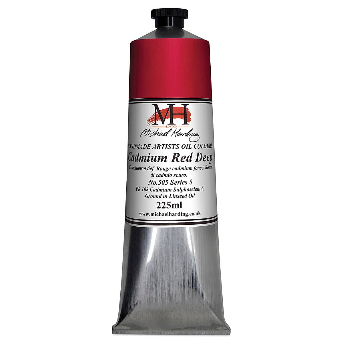 Michael Harding Artists Oil Color - Cadmium Red Deep, 225 ml tube
