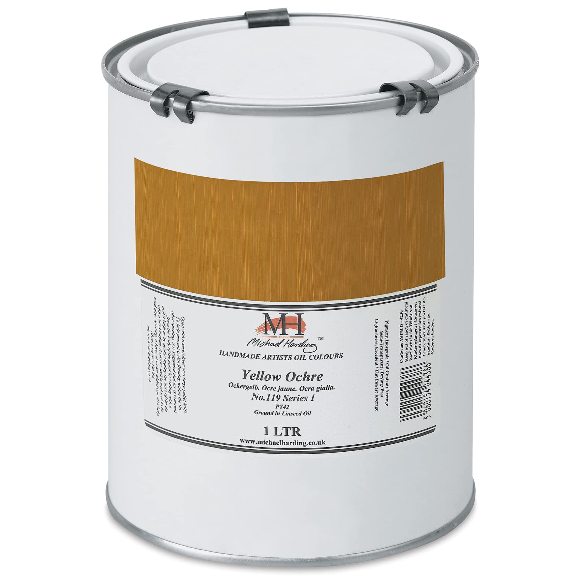 Michael Harding Artists Oil Color - Yellow Ochre, 1 Liter Michael Harding Artists Oil Color - Yellow Ochre, 1 Liter