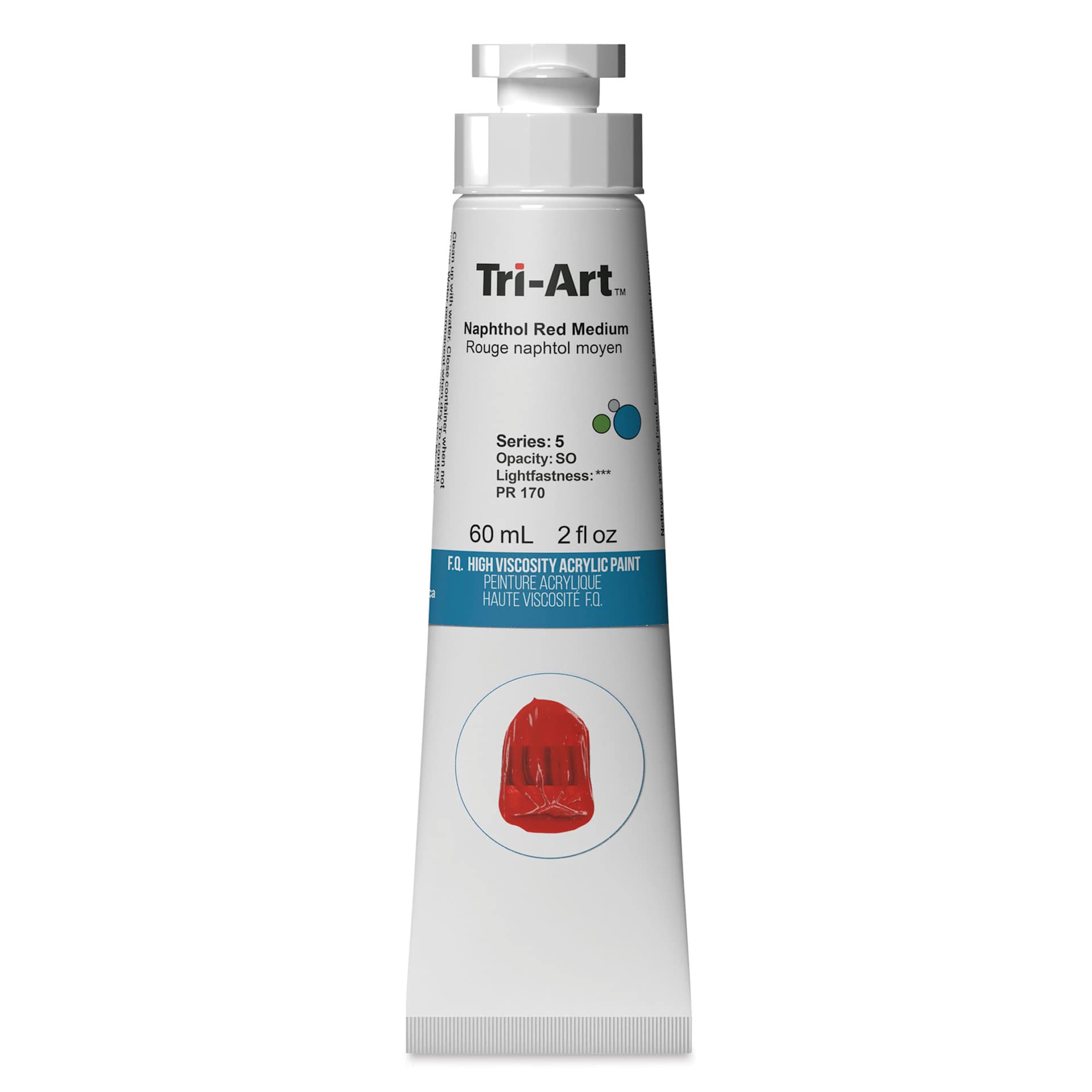 Tri-Art High Viscosity Artist Acrylic - Naphthol Red Medium, 60 ml tube