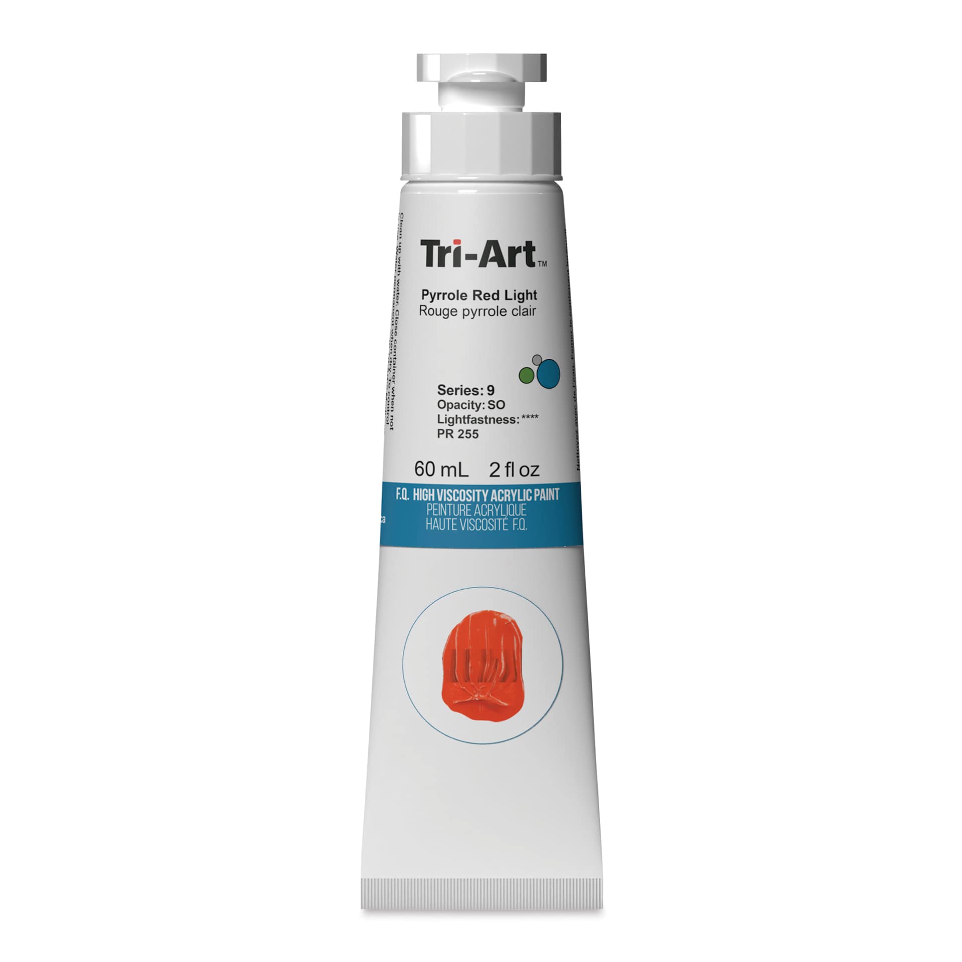 Tri-Art High Viscosity Artist Acrylic - Pyrrole Red Light, 60 ml tube