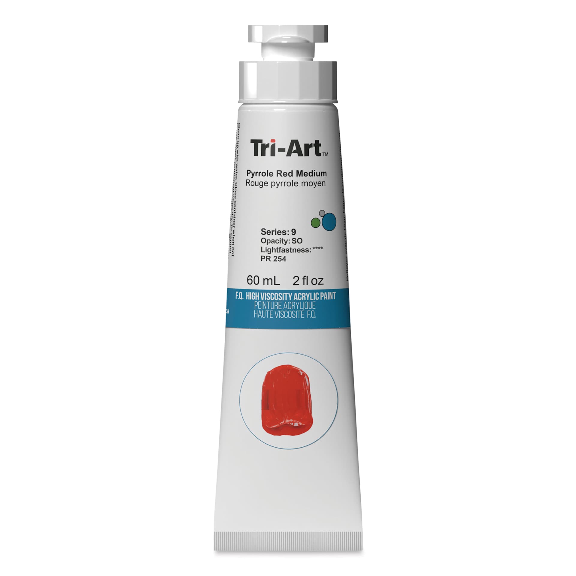 Tri-Art High Viscosity Artist Acrylic - Pyrrole Red Medium, 60 ml tube