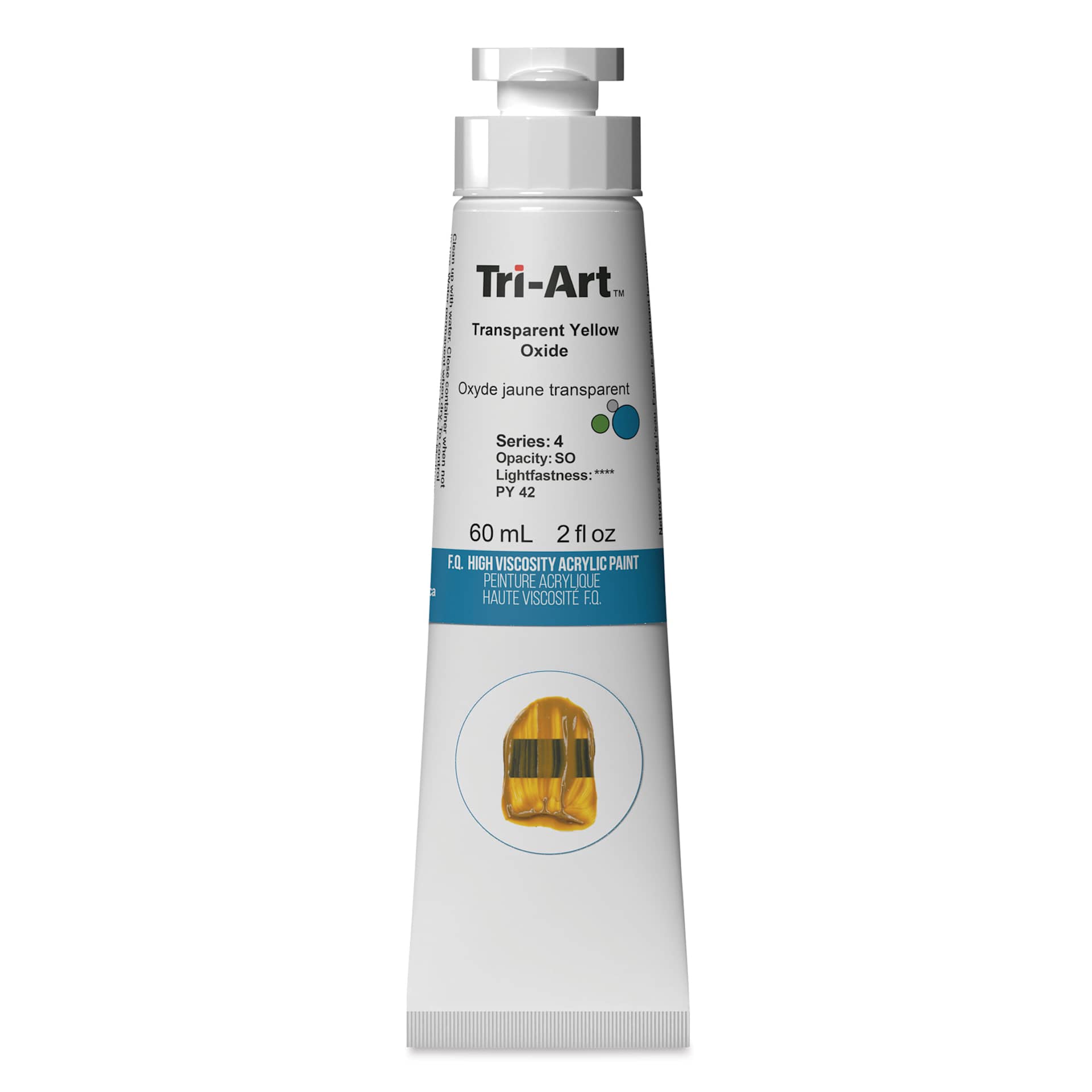 Tri-Art High Viscosity Artist Acrylic - Transparent Yellow Oxide, 60 ml tube