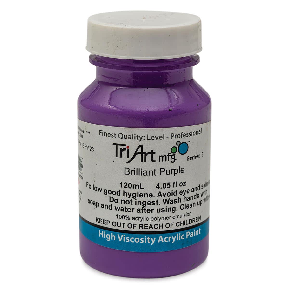Tri-Art High Viscosity Artist Acrylic - Brilliant Purple, 120 ml jar