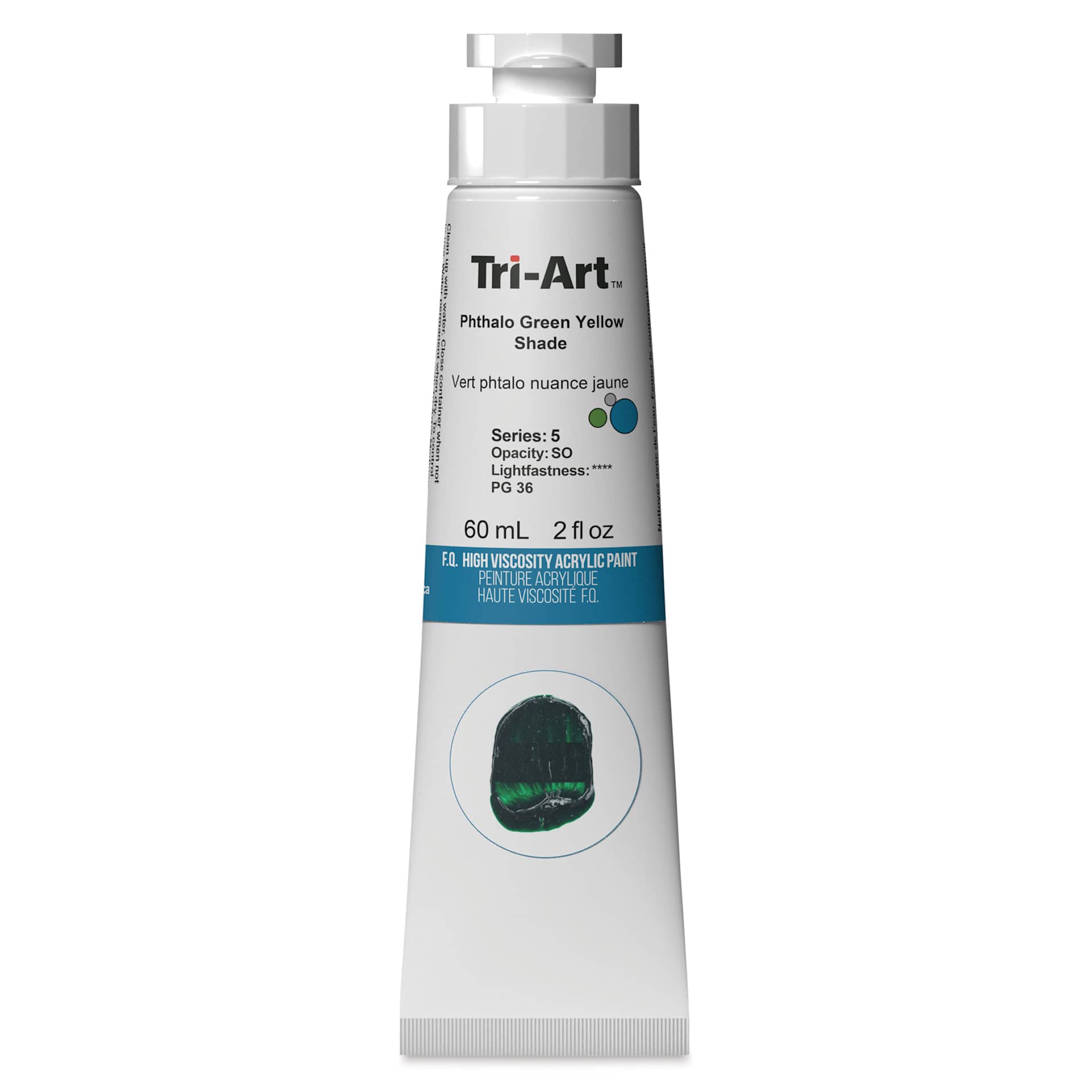 Tri-Art High Viscosity Artist Acrylic - Phthalo Green Yellow Shade, 60 ml tube