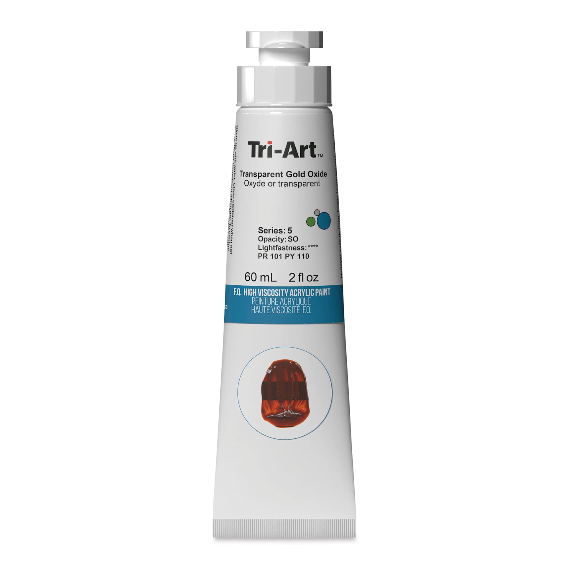 Tri-Art High Viscosity Artist Acrylic - Transparent Gold Oxide, 60 ml
