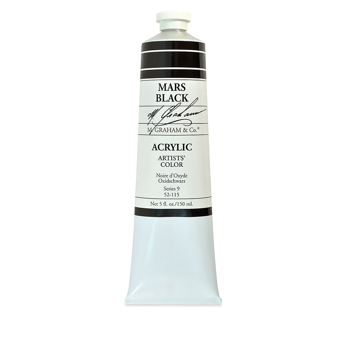 M. Graham Artists' Acrylics - Mars Black, 5 oz Tube