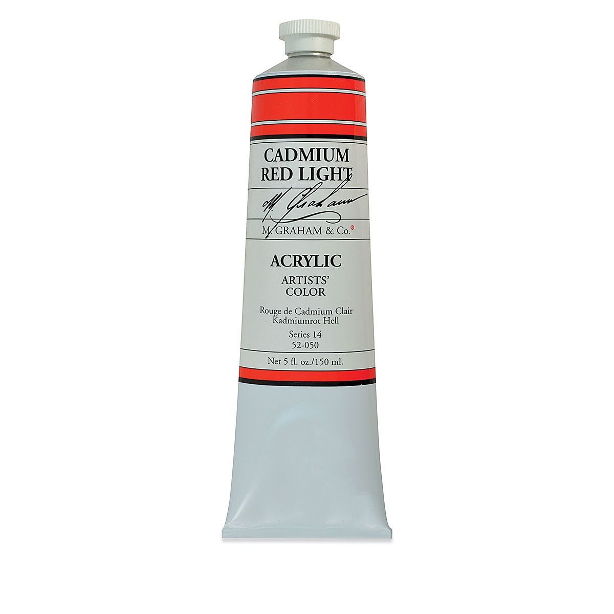 M. Graham Artists' Acrylics - Cadmium Red Light, 5 oz tube
