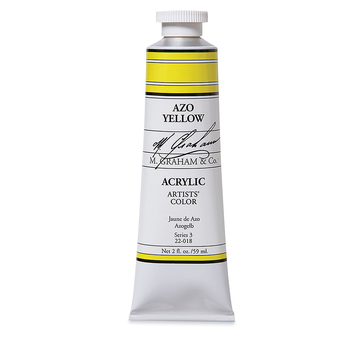 M. Graham Artists' Acrylics - Azo Yellow, 2 oz tube
