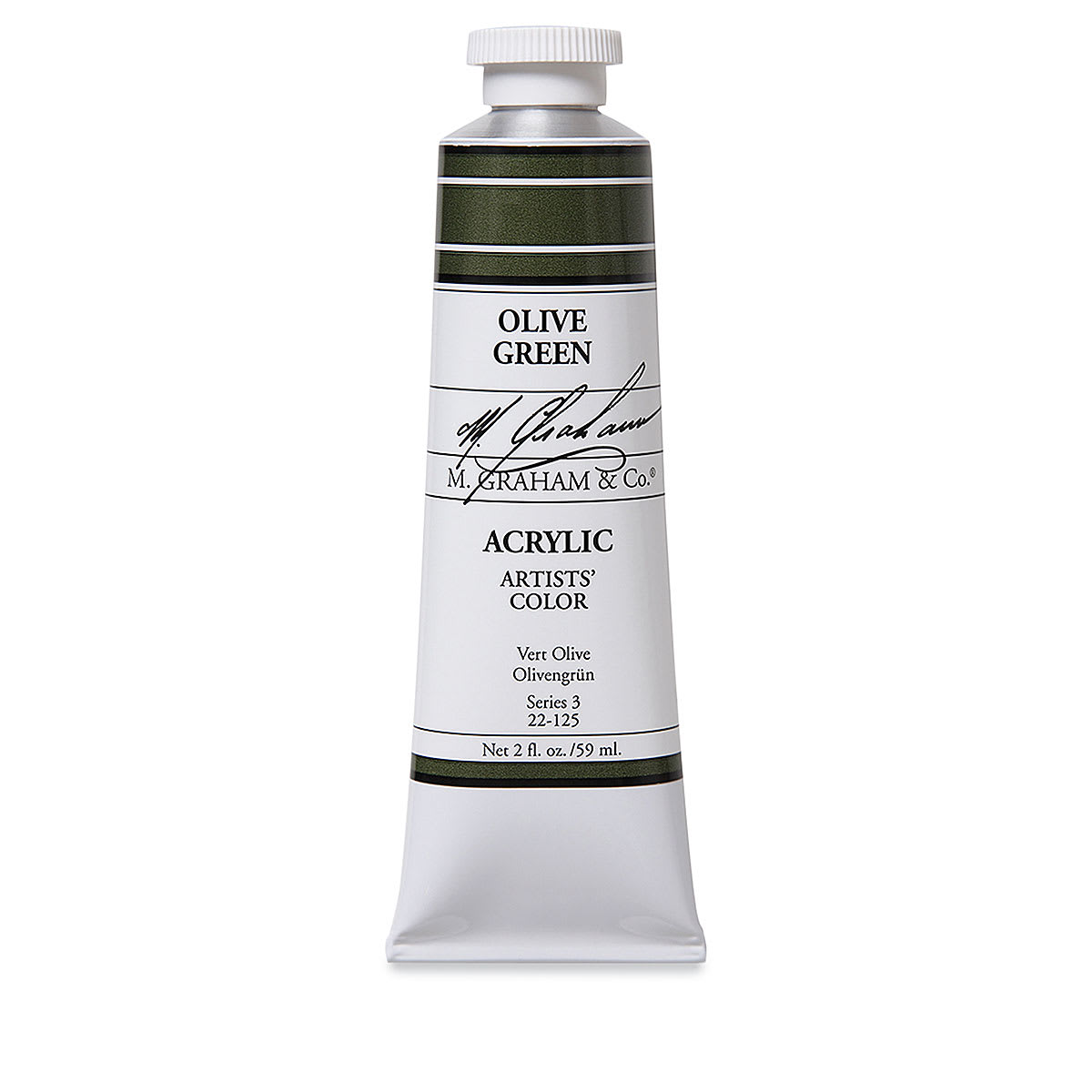 M. Graham Artists' Acrylics - Olive Green, 2 oz tube