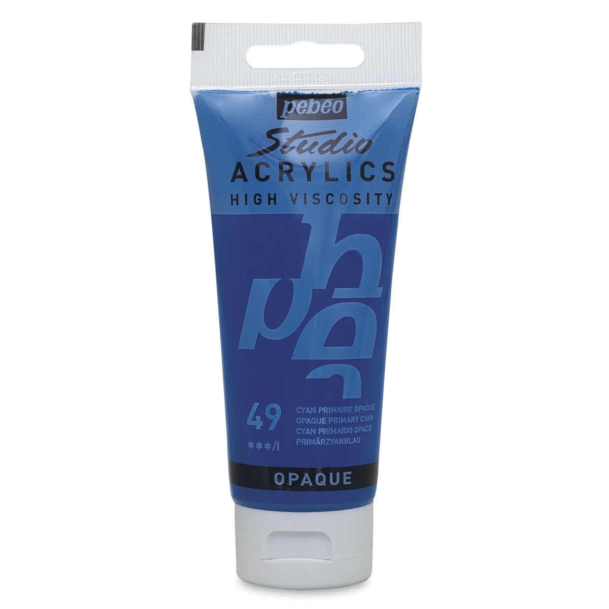 Pebeo High Viscosity Acrylics - Opaque Primary Cyan, 100 ml tube