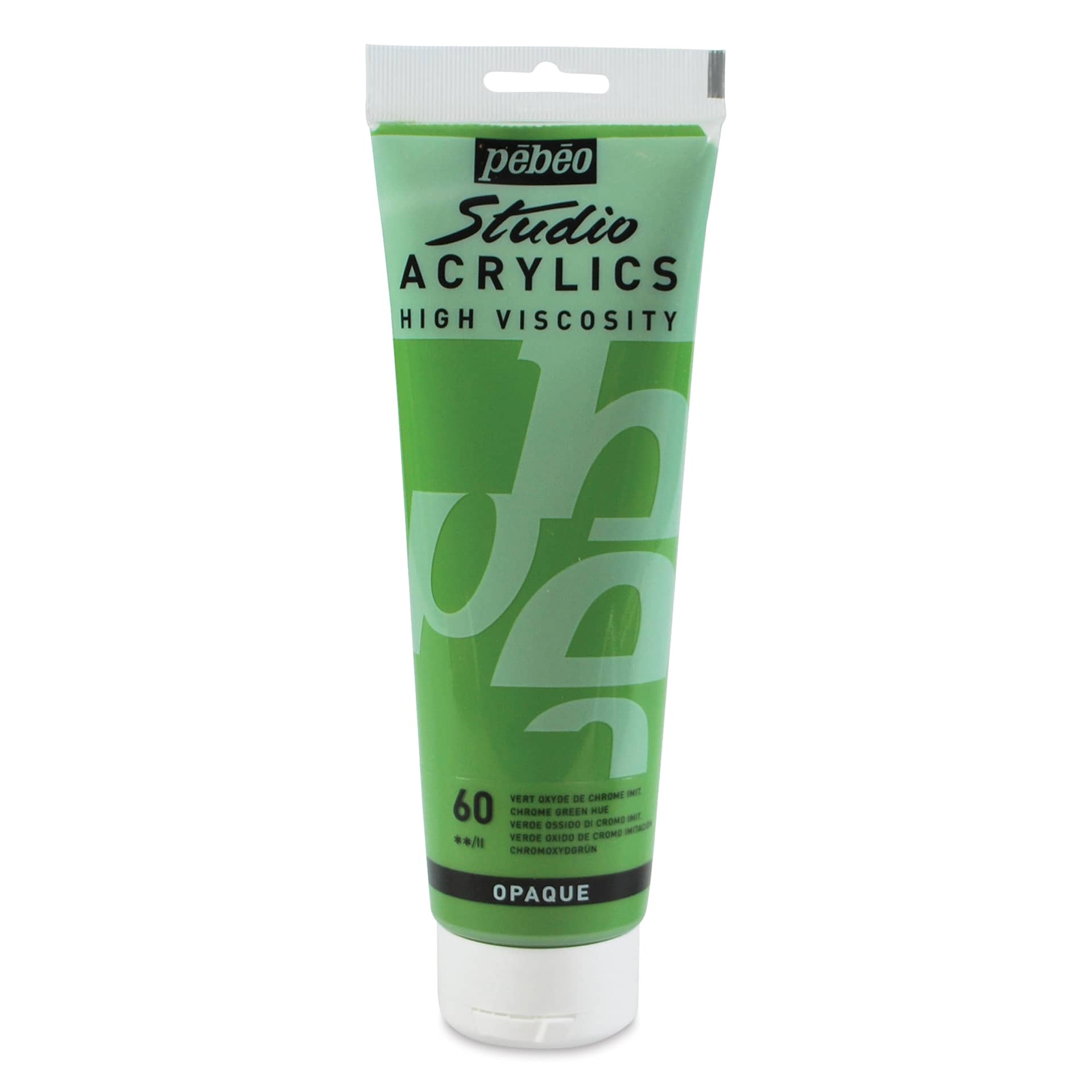 Pebeo High Viscosity Acrylics - Chrome Green Hue, 250 ml, Tube (Front)