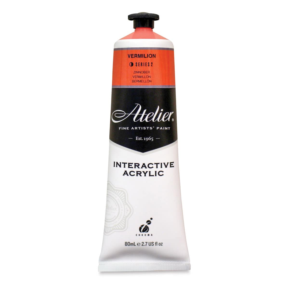 Chroma Atelier Interactive Artists' Acrylics - Vermilion, 80 ml tube