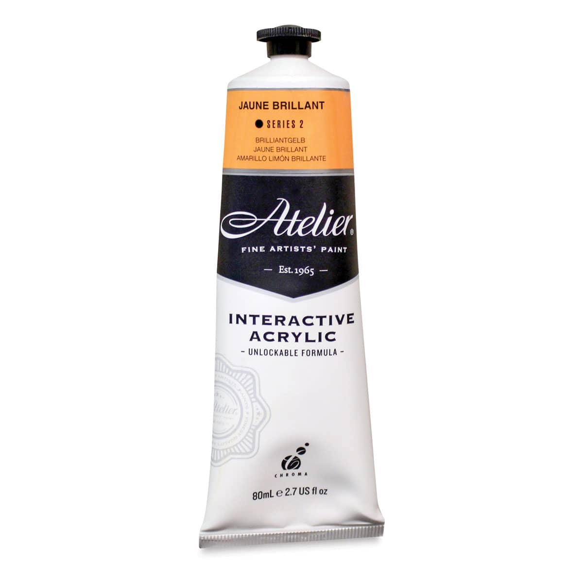 Chroma Atelier Interactive Artists' Acrylics - Jaune Brilliant, 80 ml tube