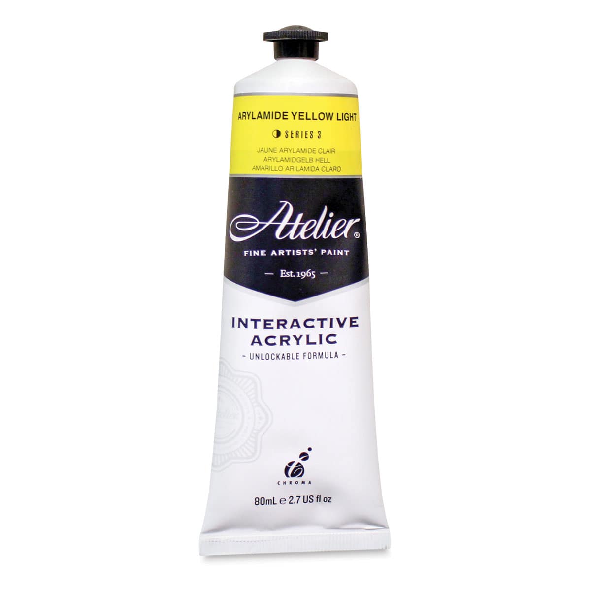 Chroma Atelier Interactive Artists' Acrylics - Arylamide Yellow Light, 80 ml tube