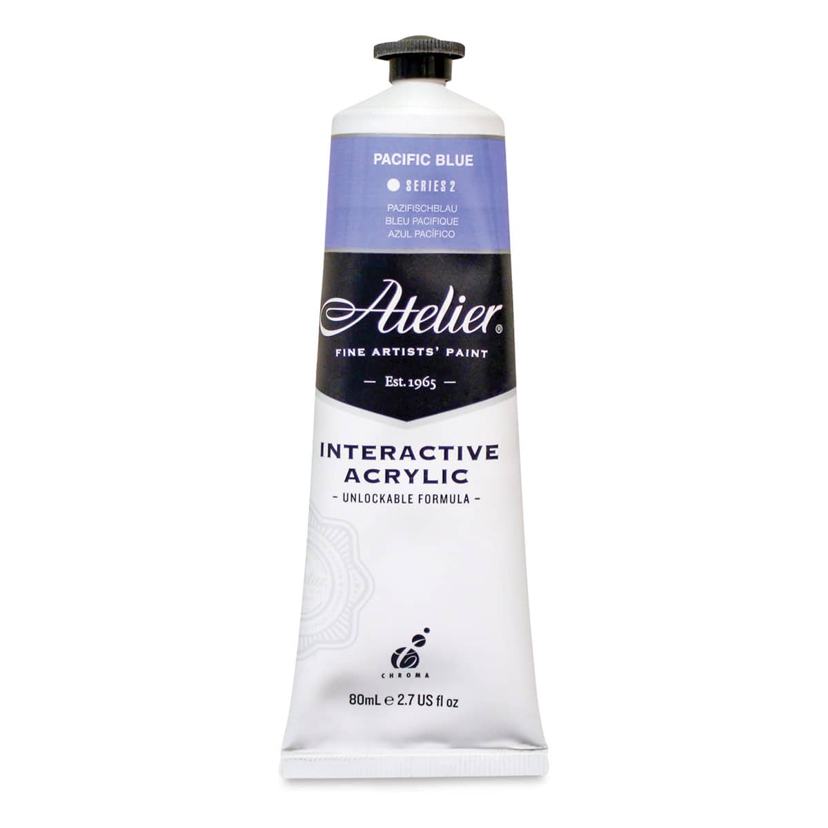 Chroma Atelier Interactive Artists' Acrylics - Pacific Blue, 80 ml tube
