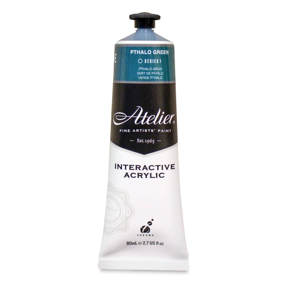 Chroma Atelier Interactive Artists' Acrylics - Pthalo Green, 80 ml tube