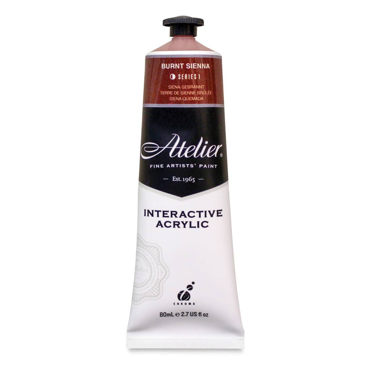 Chroma Atelier Interactive Artists' Acrylics - Burnt Sienna, 80 ml tube