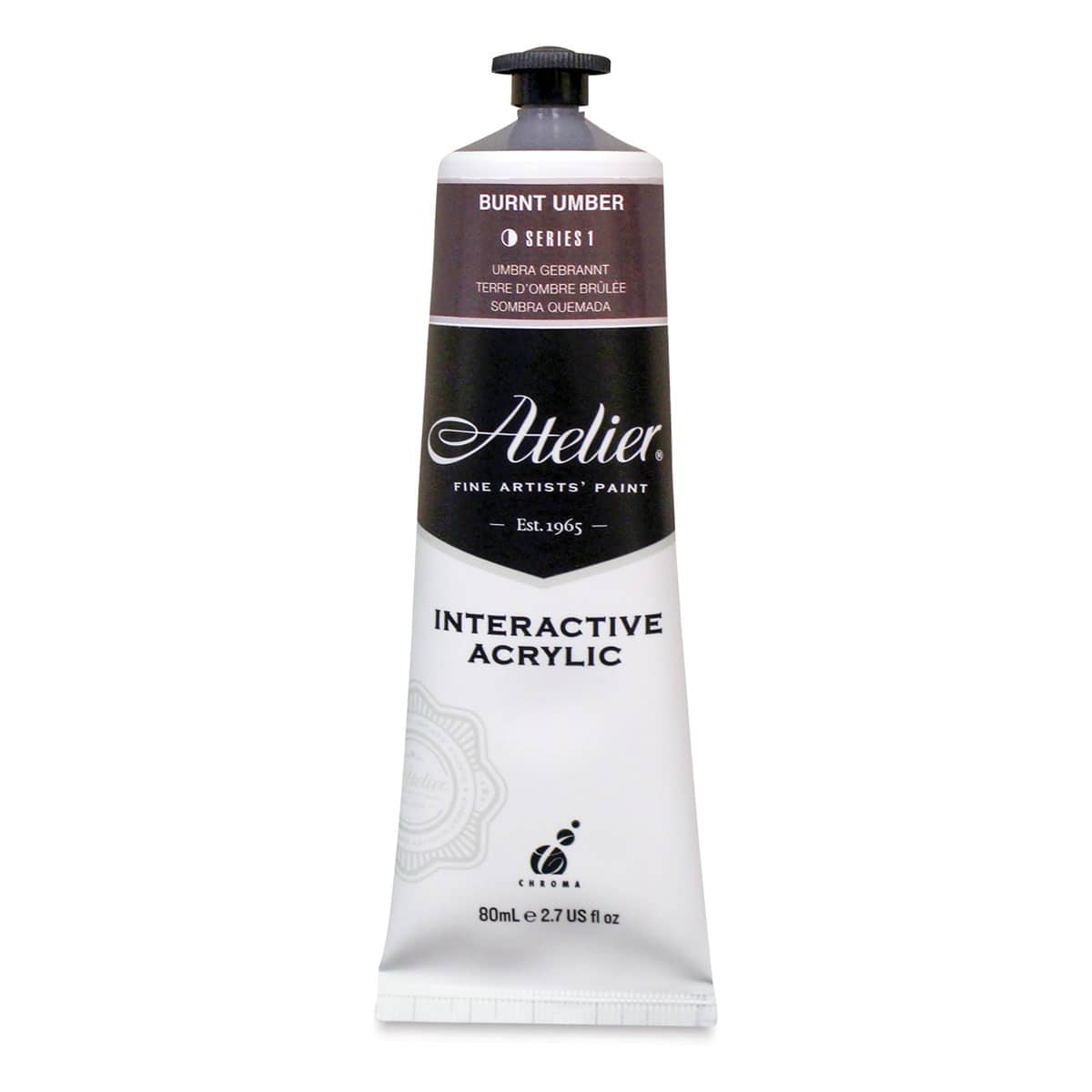 Chroma Atelier Interactive Artists' Acrylics - Burnt Umber, 80 ml tube