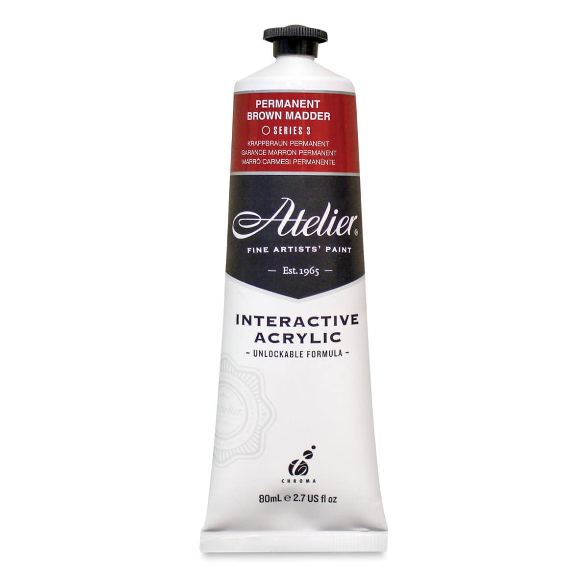 Chroma Atelier Interactive Artists' Acrylics - Permanent Brown Madder, 80 ml tube