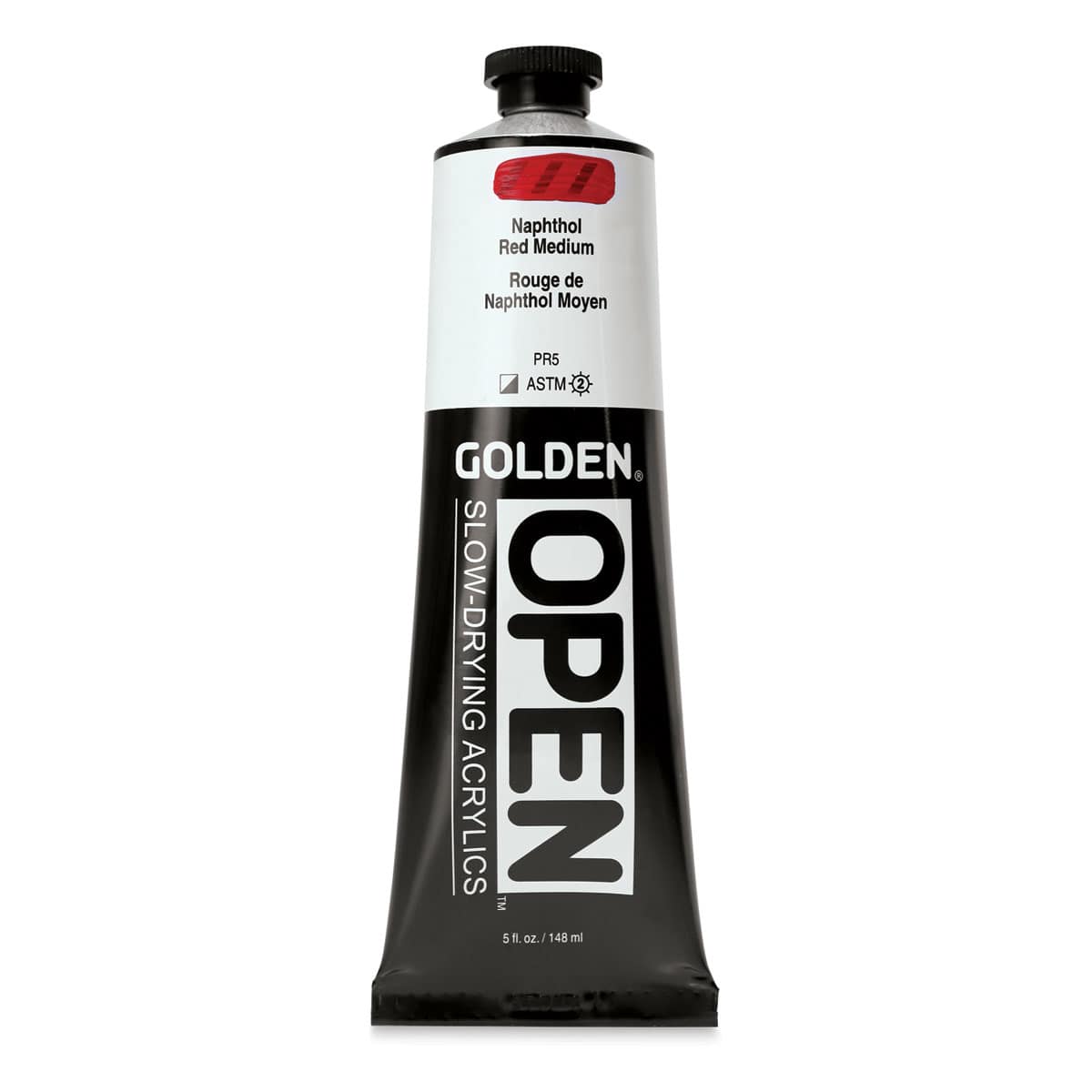 Golden Open Acrylics - Naphthol Red Medium, 5 oz Tube