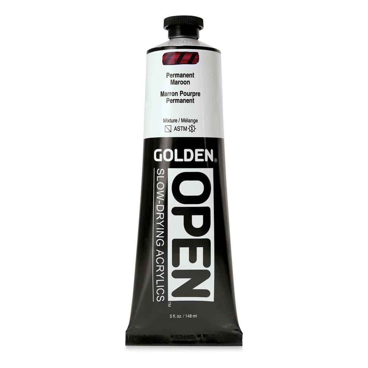 Golden Open Acrylics - Permanent Maroon, 5 oz Tube