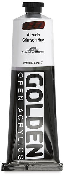 Golden Open Acrylics - Alizarin Crimson Hue, 5 oz Tube